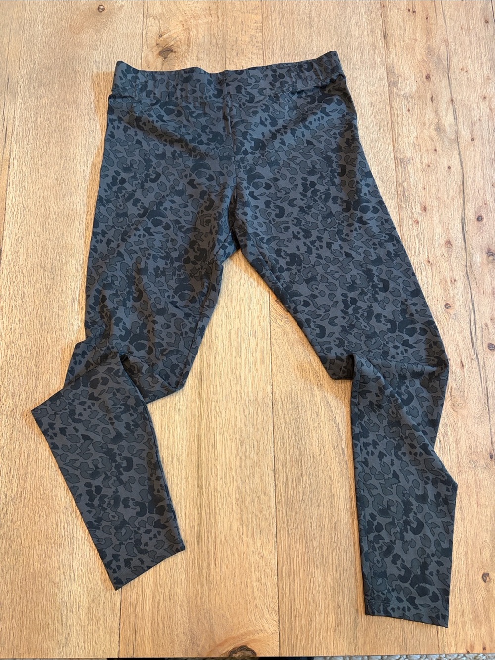 CAbi Charcoal and Black Animal-Print Leggings #3212
